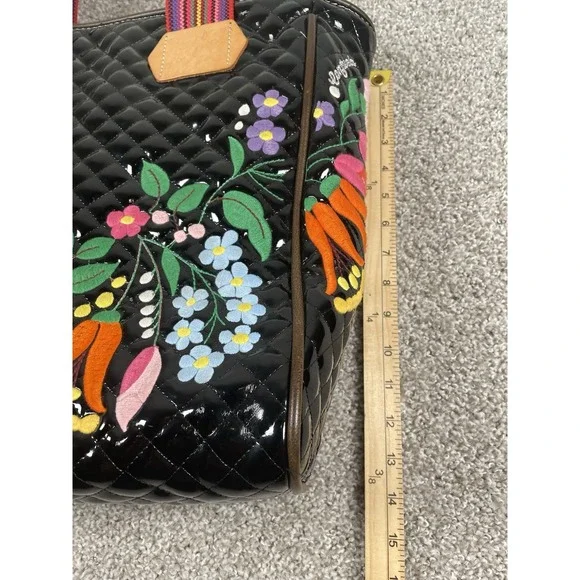 Consuela La Reina Classic Tote with Floral Embroidery and Multicolor Straps - Picture 13 of 16